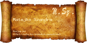 Matejko Szandra névjegykártya